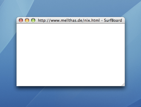 Browserfenster von SurfBoard unter Mac OS X